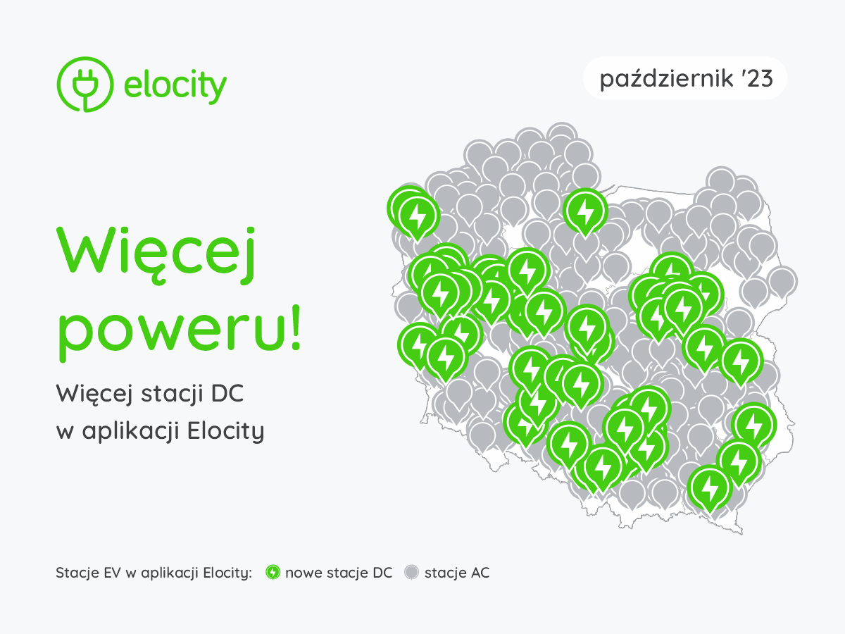 Szybkie stacje ładowania Powerdot dostępne za pośrednictwem aplikacji Elocity